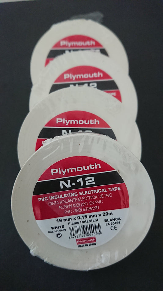 Plymouth N12 einangrunarlímband, hvítt